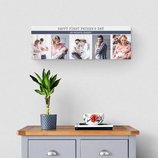 Erster Tag der Väter - 5 Foto Personalisiert Leinwanddruck
