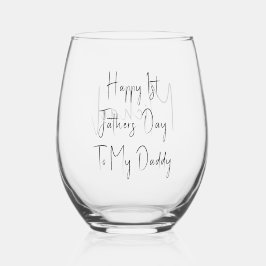 Erster Tag der Väter | Name des neuen Vaters Weinglas Ohne Stiel