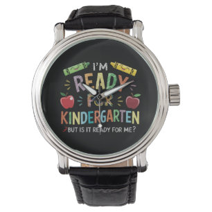 Erster Tag der Vorschule für Kinder Lustig Zurück  Armbanduhr