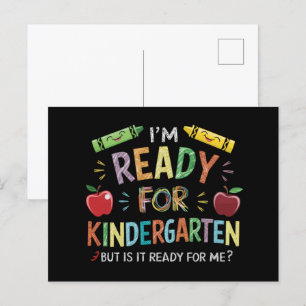 Erster Tag der Vorschule für Kinder, zurück zur Sc Postkarte