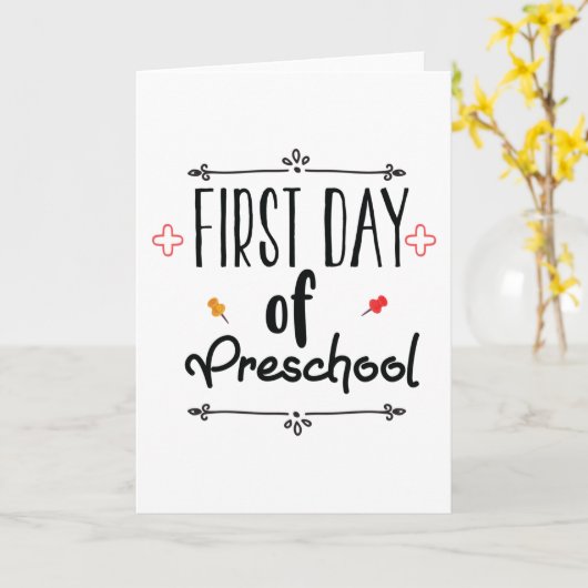 Erster Tag der Vorschule Karte (Gelbe Blume)