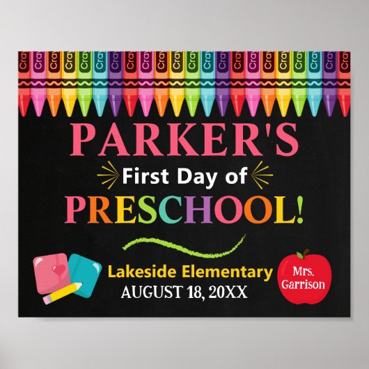 Erster Tag der Vorschulzeit - Mädchen PreK Poster (Vorne)