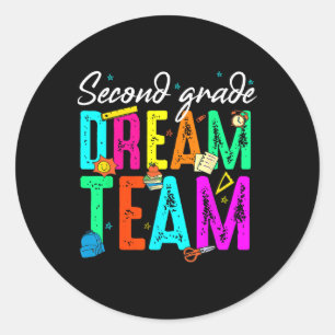 Erster Tag der zweiten Klasse Dream Team Zurück zu Runder Aufkleber