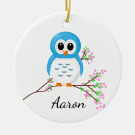 Erster Tag des Kindergartens, Cartoon-Eule auf Keramik Ornament
