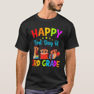 Erster Tag des Niedlichen Owls Dritter Gra T-Shirt