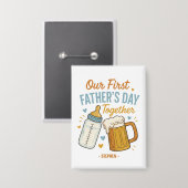 Erster Tag des Vaters - Beer & Baby Flasche Button (Vorderseite/Rückseite)