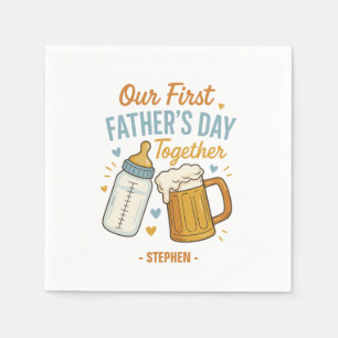 Erster Tag des Vaters - Beer & Baby Flasche Serviette