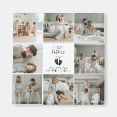 Erster Tag des Vaters - Kinderfußabdrücke und blau Magnet (Vorne)