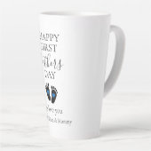 Erster Tag des Vaters - Kinderfußabdrücke und blau Milchtasse (Rechte Ecke)