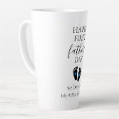 Erster Tag des Vaters - Kinderfußabdrücke und blau Milchtasse (Linke Ecke)