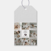 Erster Tag des Vaters - Kinderfußabdrücke und rosa Geschenkanhänger (Vorderseite)