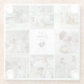 Erster Tag des Vaters - Kinderfußabdrücke und rosa Glasuntersetzer (Rückseite)