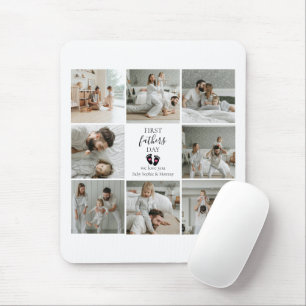 Erster Tag des Vaters - Kinderfußabdrücke und rosa Mousepad