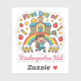 Erster Tag im Kindergarten Zurück zur Schule Aufkl Aufkleber