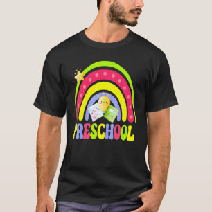 Erster Tag im Vorschulalter Lehrer zurück in der T-Shirt