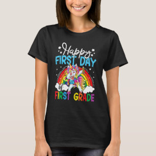 Erster Tag in der ersten Klasse Süßes Einhorn Rege T-Shirt