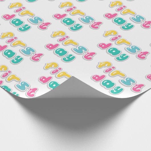 ERSTER TAG Kinder Bubble Alphabet Geschenkpapier (Ecke)