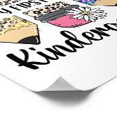 Erster Tag Kindergarten-Lehrer Leopard Bleistift C Poster (Ecke)