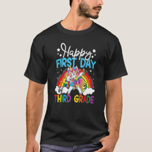 Erster Tag Niedlicher Unicorn-Regenbogen-Grap T-Shirt