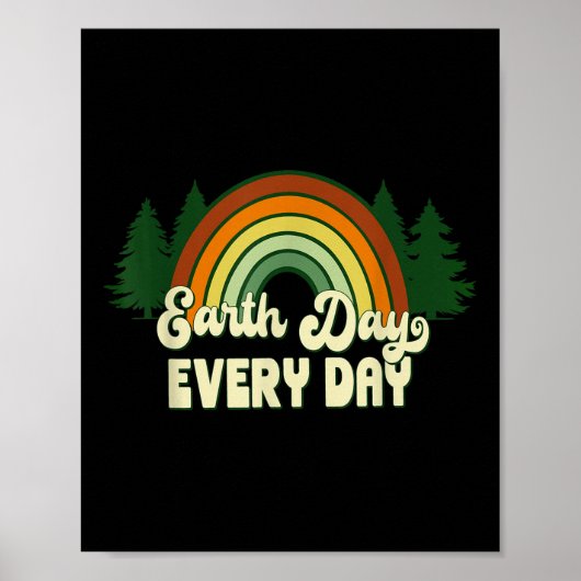 Erster Tag Rainbow Pine Trees täglich Poster (Vorne)