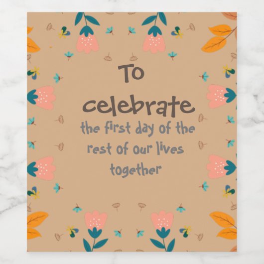 Erster Tag Weinetikett (Einzelnes Label)