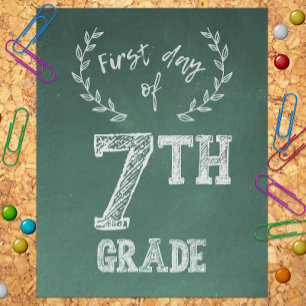 Erster Tag Zurück zur Schule, 1. Tag der 7. Klasse Fotodruck