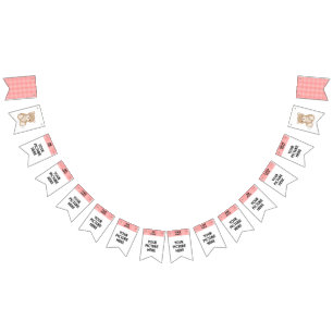 Erster Teddybär Geburtstag der Monatsbildfahne Wimpelkette