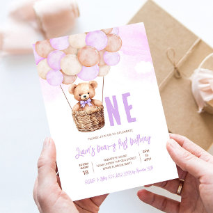 Erster Teddybär Junge Boho 1. Geburtstag Einladung
