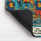 Erster Trillionär" Motivations-Comic-Stil Mousepad (Ecke)