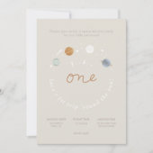 Erster Trip Space Thema 1. Geburtstag Einladung (Vorderseite)