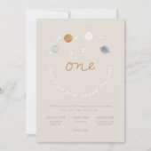 Erster Trip Space Thema 1. Geburtstag Einladung 2 (Vorderseite)