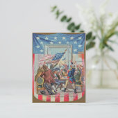 Erster Unabhängigkeitstag-amerikanische Flagge Postkarte (Stehend Vorderseite)