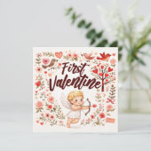 Erster Valentins-Babycupid - Ich mag dich Karte (Stehend Vorderseite)