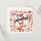 Erster Valentinsfox Cupid - hat nicht ghosted Karte (Vorderseite/Rückseite Beispiel)