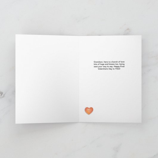 Erster Valentinsgruß-Enkel Feiertagskarte (Innenseite)