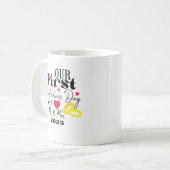 Erster Valentinstag 2025 als Verheiratetes Paar Kaffeetasse (Vorderseite Links)