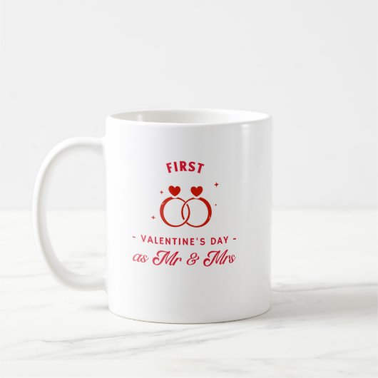 Erster Valentinstag als Herr & Frau. Kaffeetasse (Links)