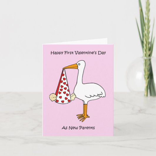 Erster Valentinstag als neue Eltern Karte (Vorderseite)