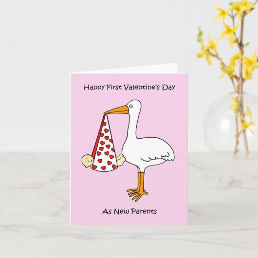 Erster Valentinstag als neue Eltern Karte (Gelbe Blume)