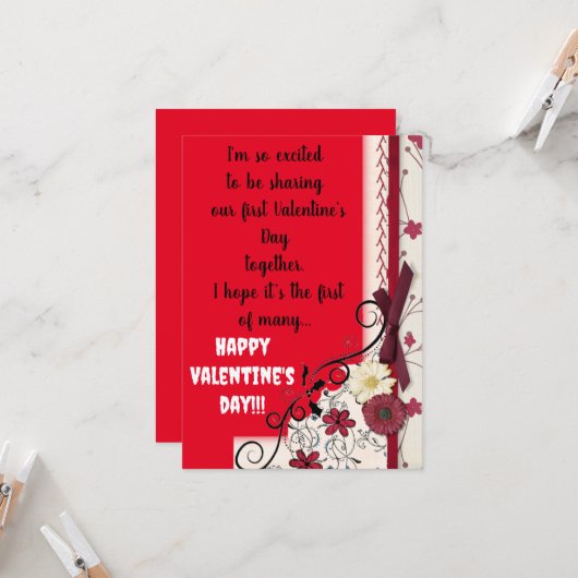 Erster Valentinstag Karte (Vorderseite/Rückseite Beispiel)