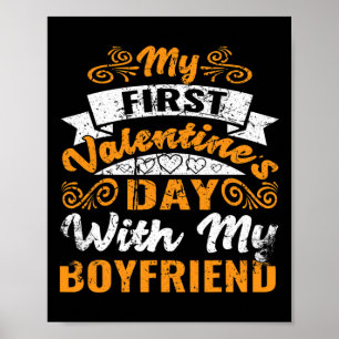 Erster Valentinstag mit meinem Freund Vintage Vale Poster