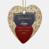 Erster Valentinstag - Rote Rose Keramik Ornament (Links)