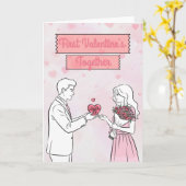 Erster Valentinstag Zusammen Personalisierte Grüße Karte (Gelbe Blume)