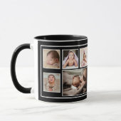 Erster Vatertag 7 Foto Collage Schwarz Tasse (Links)