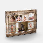 Erster Vatertag als Opa Wood 7 Collage Fotoblock (Links)