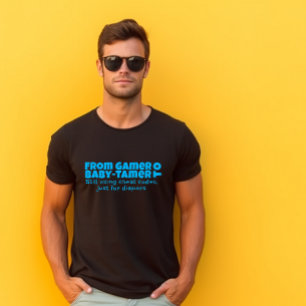 Erster Vatertag blaues Letter ironisch T-Shirt