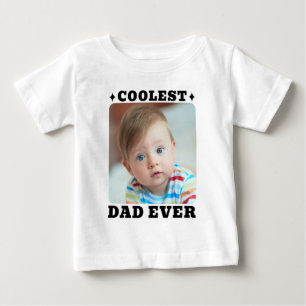 Erster Vatertag Coolster Vater überhaupt Baby-Foto Baby T-shirt