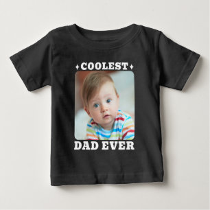 Erster Vatertag Coolster Vater überhaupt Baby-Foto Baby T-shirt