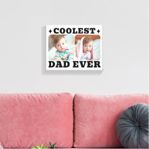Erster Vatertag Coolster Vater überhaupt Baby-Foto Leinwanddruck