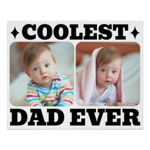 Erster Vatertag Coolster Vater überhaupt Baby-Foto Poster